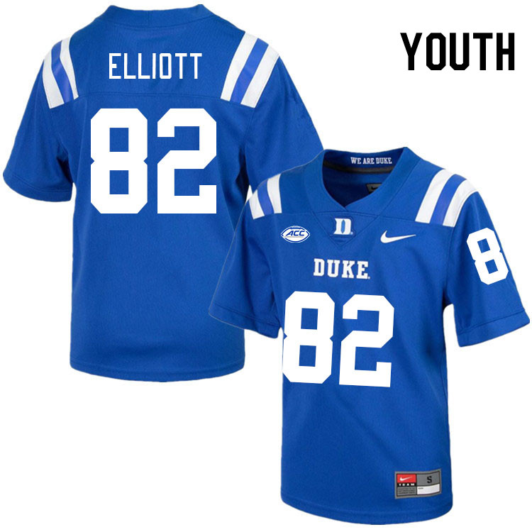 Youth #82 Brett Elliott Duke Blue Devils College Football Jerseys Stitched-Royal